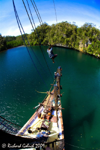 Raja Ampat-The Passage-view from the mast of SMY Ondina by Richard Goluch 